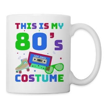 80s Retro CostumeTheme Party Costume 90s Party - Mug - white - Right