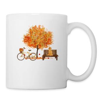 Funny Golden Retriever Dog Lover Autumn - Mug - white - Right