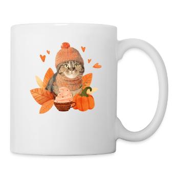 Cute Cat Pumpkin Spice Funny Autumn - Mug - white - Right