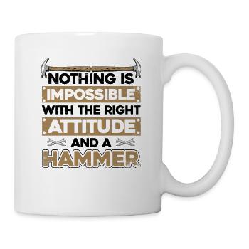 Rien n’est impossible avec un charpentier marteau - Mug blanc - blanc - Droite