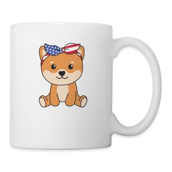 4. Juli amerikanischer Shiba Inu für Kinder USA - Tasse - Weiß - Rechts