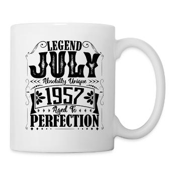 Juli 1957. Geburtstagsgeschenk Juli 1957. - Tasse - Weiß - Rechts