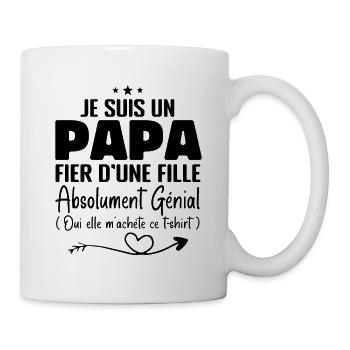 Je Suis Un Papa Fier D'une Fille - Père et Fils - Mug blanc - blanc - Droite