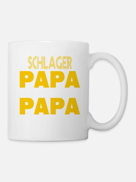 Schlager Papa wie ein normaler Papa nur cooler - Tasse - Weiß