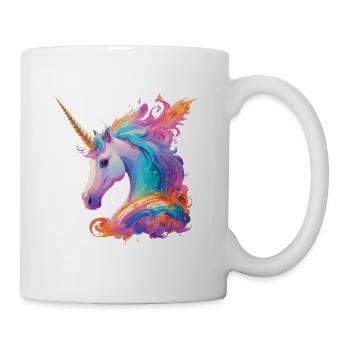Beautiful unicorn horse pony with rainbow mane - Mug - white - Right
