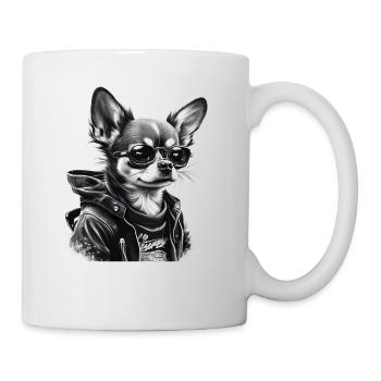 Chihuahua | Biker | Motorrad | Hund | Papa | Opa - Tasse - Weiß - Rechts