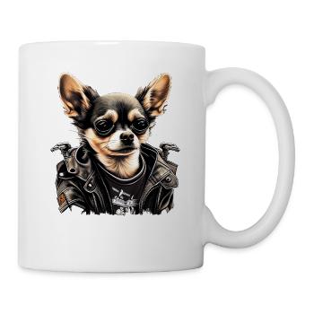 Chihuahua | Biker | Motorrad | Hund | Papa | Opa - Tasse - Weiß - Rechts