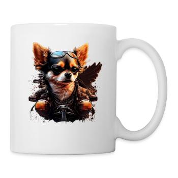 Chihuahua | Biker | Motorrad | Hund | Papa | Opa - Tasse - Weiß - Rechts