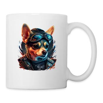 Chihuahua | Biker | Motorrad | Hund | Papa | Opa - Tasse - Weiß - Rechts