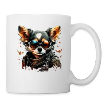 Chihuahua | Biker | Motorrad | Hund | Papa | Opa - Tasse - Weiß - Rechts