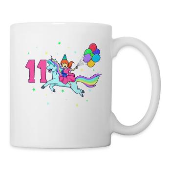 Avec licorne - Anniversaire de fille 11 ans - Mug blanc - blanc - Droite