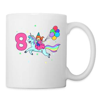 With Unicorn - Girl Birthday 8 Years - Mug - white - Right