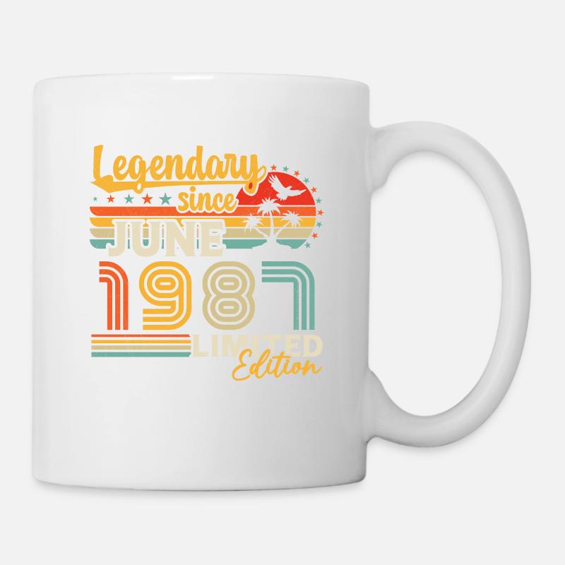 legendär seit Juni 1987 Jubiläumsgeschenk - Tasse - Weiß
