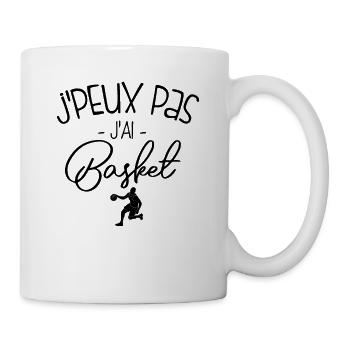 Je peux pas, j'ai basket - Mug blanc - blanc - Droite