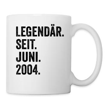 19. Geburtstag 19 Jahre Legendär Seit Juni 2004 - Tasse - Weiß - Rechts