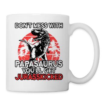 Papa Saurus Dinosaures Familles Dino Papasaurus - Mug blanc - blanc - Droite