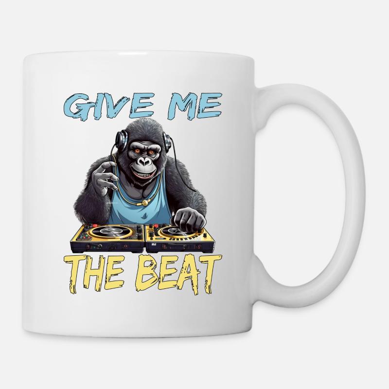 Give Me The Beat DJ Musik Techno Kopfhörer Pop - Tasse - Weiß