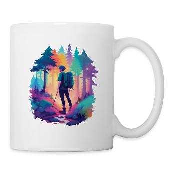 Hiking Natur Wandern Urlaub Wanderer im Wald - Tasse - Weiß - Rechts