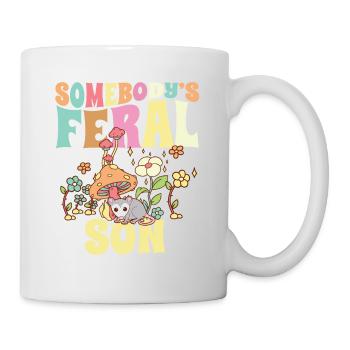 Somebody’s Feral Son Wild Family Opossum Groovy - Mug blanc - blanc - Droite