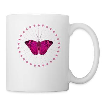 Butterfly - Flower Wreath - Butterfly - Flowers - Mug - white - Right