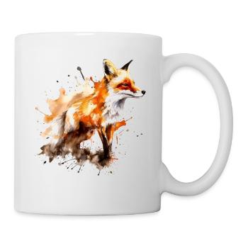 Fuchs Tierliebhaber Geschenk Wildtier Tier Motiv - Tasse - Weiß - Rechts