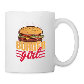 Burger Girl Hamburger Food Meat Buns - Mug - white - Right