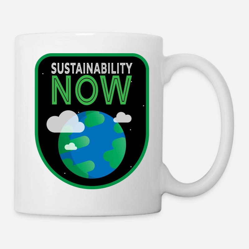 Sustainability Patch Nachhaltigkeit erde illustrat - Tasse - Weiß