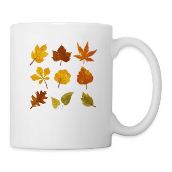 Fall Leaves Oktober Lover Herbst Leave Maple Leaf - Tasse - Weiß - Rechts