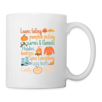Ich liebe den Herbst am meisten Herbstblätter - Tasse - Weiß - Rechts