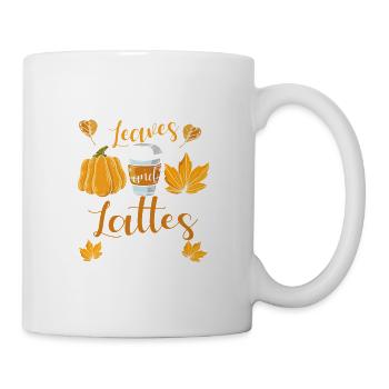 Leggings Blätter und Milchkaffee bitte lustig - Tasse - Weiß - Rechts
