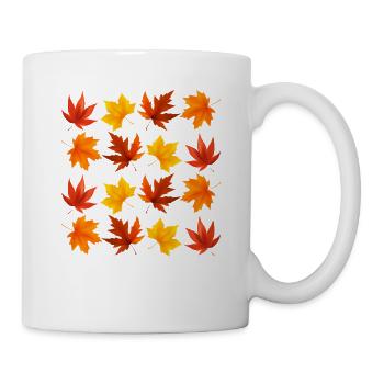 Fall Leaves October Lover Autumn Leave Maple Leaf - Mug - white - Right