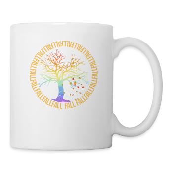 Autumn Season Autumn Equinox Tree Leaf - Mug - white - Right