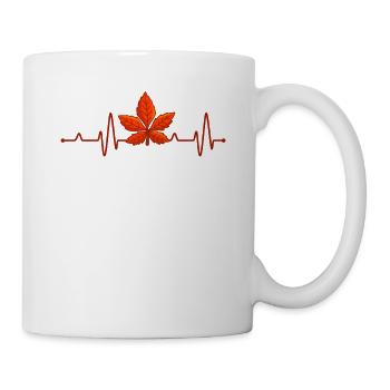 Feuilles d’automne Battement de cœur Thanksgiving Feuille Automne - Mug blanc - blanc - Droite