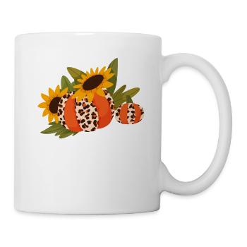 Leopard Pumpkin Sunflower Autumn Autumn Halloween - Mug - white - Right