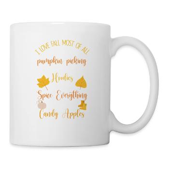 I love autumn the most autumn leaves - Mug - white - Right