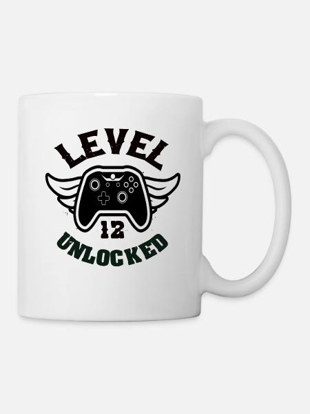 Level 12 Unlocked 12 Geburtstag - Tasse - Weiß