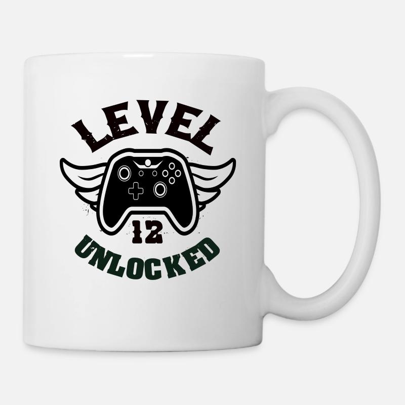 Level 12 Unlocked 12 Geburtstag - Tasse - Weiß