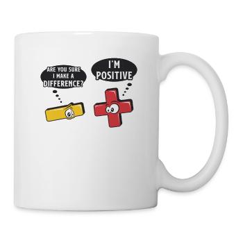 Minus- Und Pluszeichen, Mathe-Wortspiel - Tasse - Weiß - Rechts