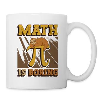 Math is boring, sloth sleeps on pi - Mug - white - Right