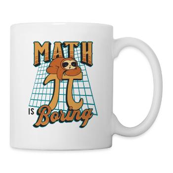 Math is boring, sloth sleeps on pi - Mug - white - Right