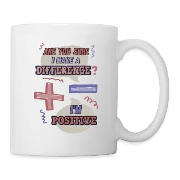 Minus- Und Pluszeichen, Mathe-Wortspiel - Tasse - Weiß - Rechts