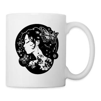 Beautiful Goth Aesthetic: Gothic girl with - Mug - white - Right