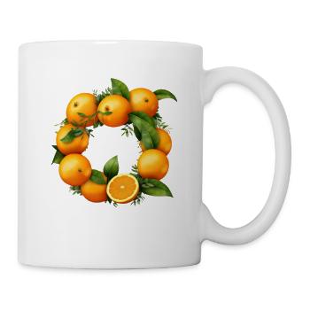 Orange Buchstabe Orangenfrüchte - Tasse - Weiß - Rechts