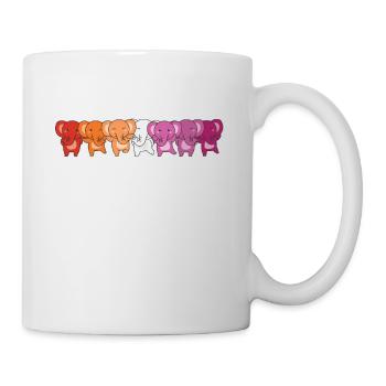 Lesbian Flag Pride LGBTQ Cute Elephant - Mug - white - Right