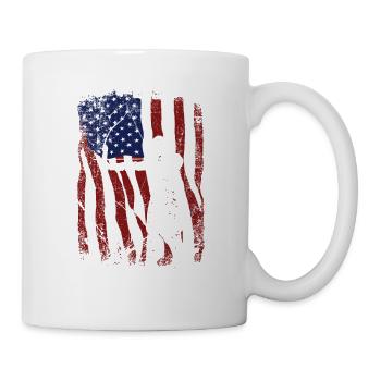 Archer Deer Hunt American Flag Bow - Mug - white - Right