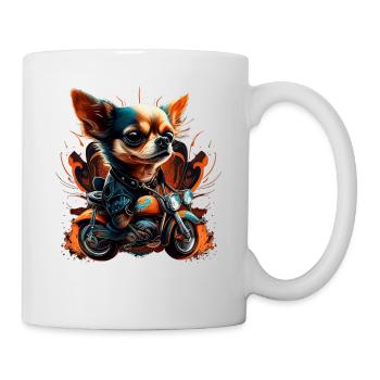 Chihuahua | Biker | Motorrad | Hund | Papa | Opa - Tasse - Weiß - Rechts