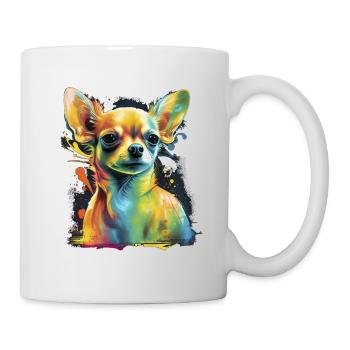 Chihuahua | Abstrakte Malerei | Farbe | Niedlicher - Tasse - Weiß - Rechts
