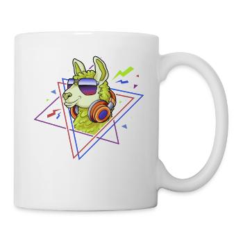 Lama Alpaka 80er Jahre Retro Kostüm 90er Party - Tasse - Weiß - Rechts