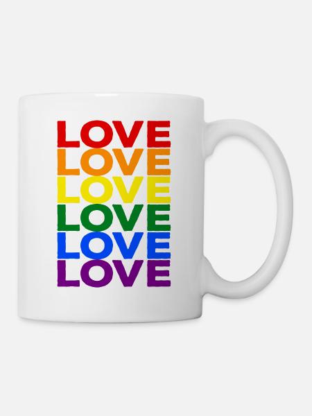 Pride LGBT Gay Love Regenbogen LGBTQ CSD Geschenk - Tasse - Weiß