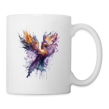 Mystical Fire: Watercolor Phoenix Bird - Mug - white - Right